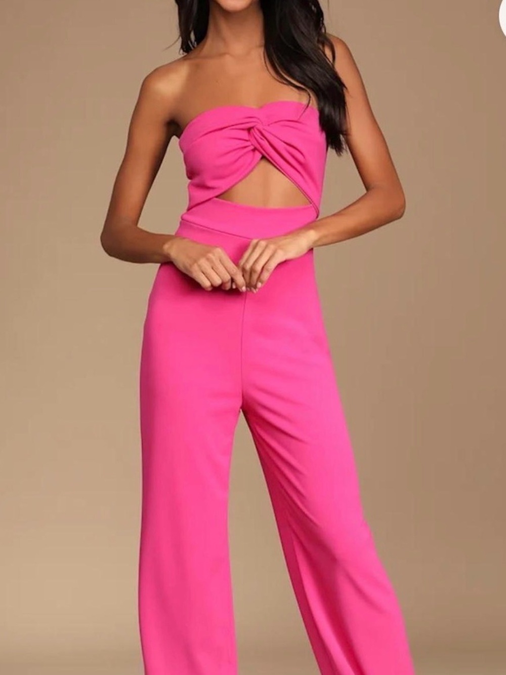 Lulus Strapless Jumpsuit / Pantsuit - Hot Pink